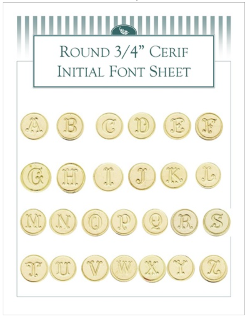 Round Brass Initial Stamps — Jonathan Wright and Company